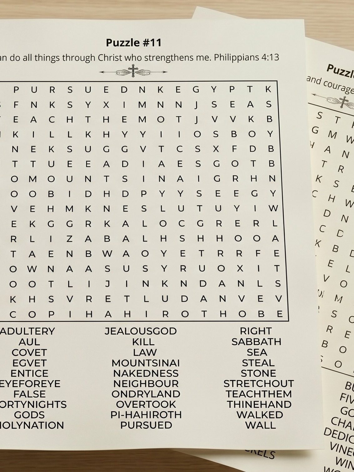 Bible Word Search sample page