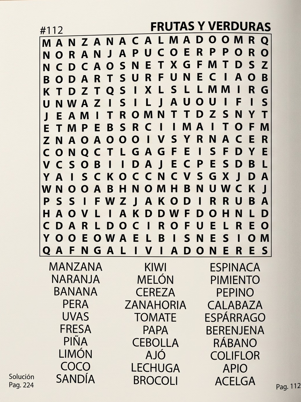 Gran Sopa de Letras sample page